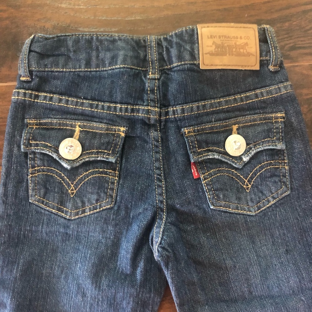 Levi's Dark Blue Kids Jeans with Button-Back Pockets